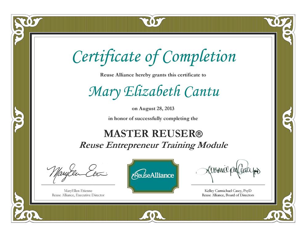 To further its mission, spare parts founder Mary Elizabeth Cantú is now a certified Master Reuser under the Reuse Alliance—the first person in San Antonio to earn this designation.