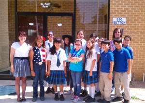 St. Paul School Gym - spare parts summer materials & supplies donation site 350 Sutton Dr. - San Antonio, 78228  PLEASE CHECK WEBSITE FOR SCHEDULE Pictured: St. Paul School Art Club & Carla Berryman, 4th grade teacher