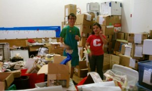 Pak & Lorena taking a break from inventory. June, 2013