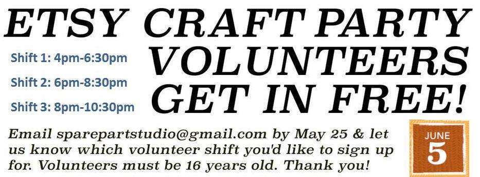 Email sparepartstudio@gmail.com to volunteer!