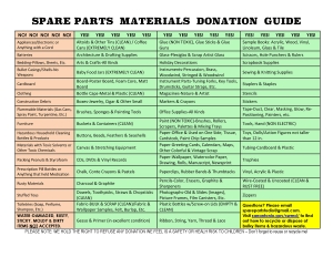 spare parts materials donation guide - 2015